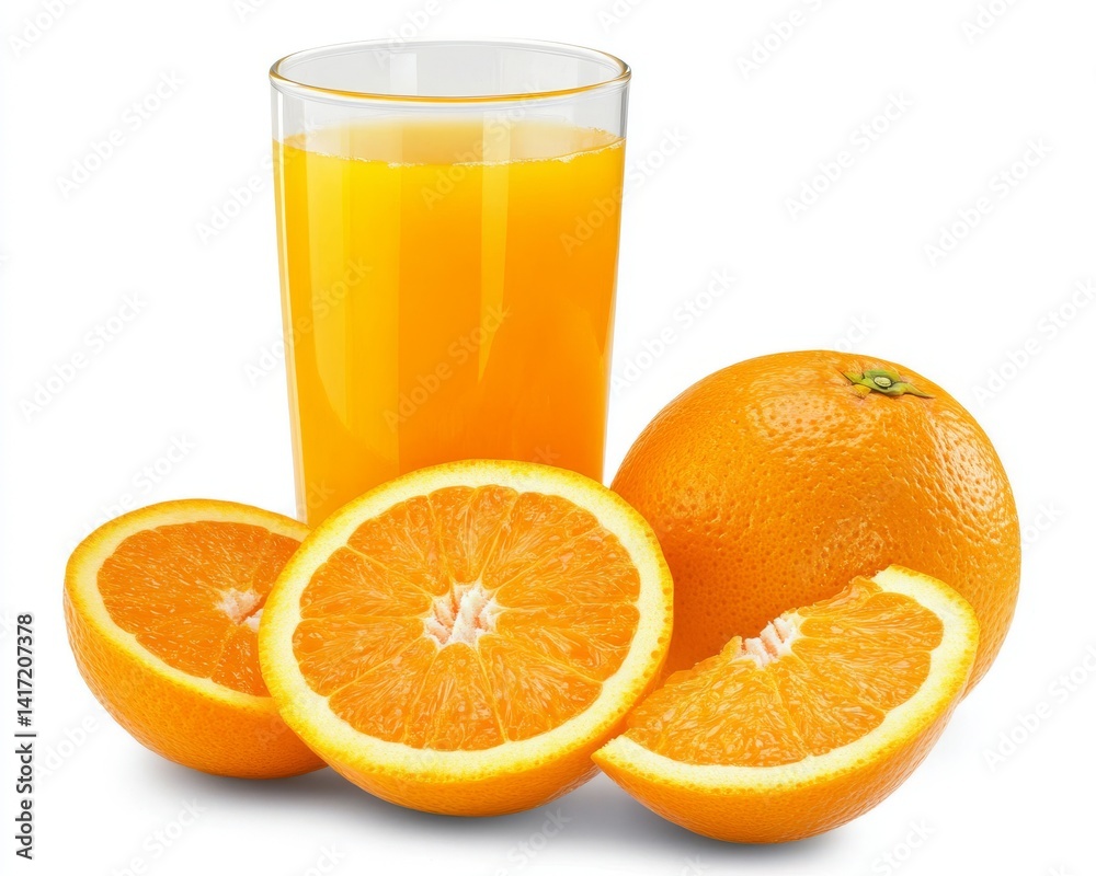 Isolated on a white background is a 3D rendering of a splash of orange juice Isolated on a white background is a 3D rendering of a splash of orange juice