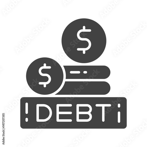 Debt icon vector image. Suitable for mobile apps, web apps and print media.