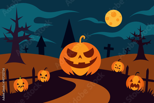halloween background with pumpkin