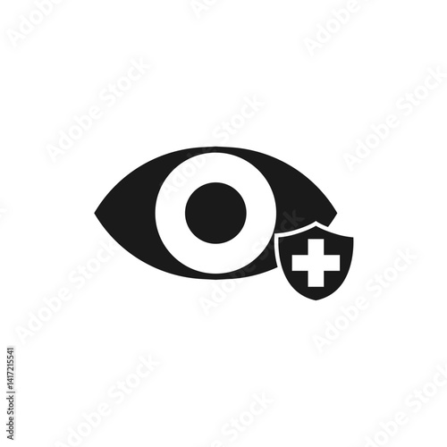 Eye insurance icon isolated on white