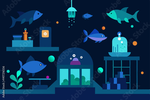 vector illustration of a scary house