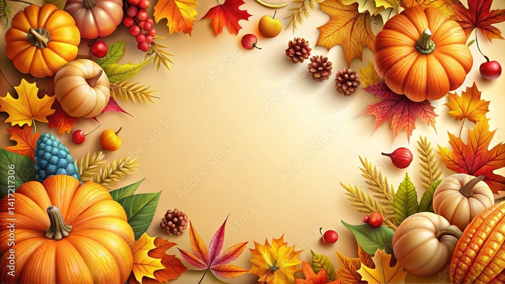 Thanksgiving Paper Border Design for Fall Feast Thanksgiving Paper Border Design for Fall Feast