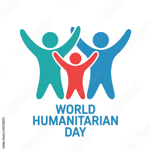 World humanitarian day celebration with family support and community togetherness vector