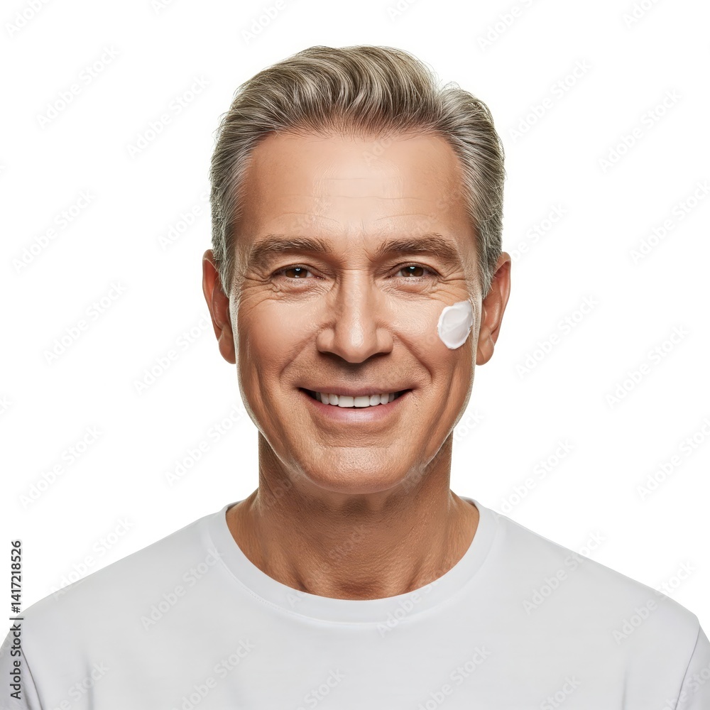 Obraz premium Man with a white eye patch on his face displaying a strong and resilient expression in a bold setting