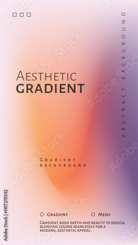Abstract Gradient Background with Aesthetic Gradient Effect with Mesh Effect Background
