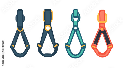 Four Colorful Pet Harnesses: Teal, Red, Black, and Blue