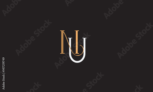NU, UN , U , N , Abstract Letters Logo Monogram