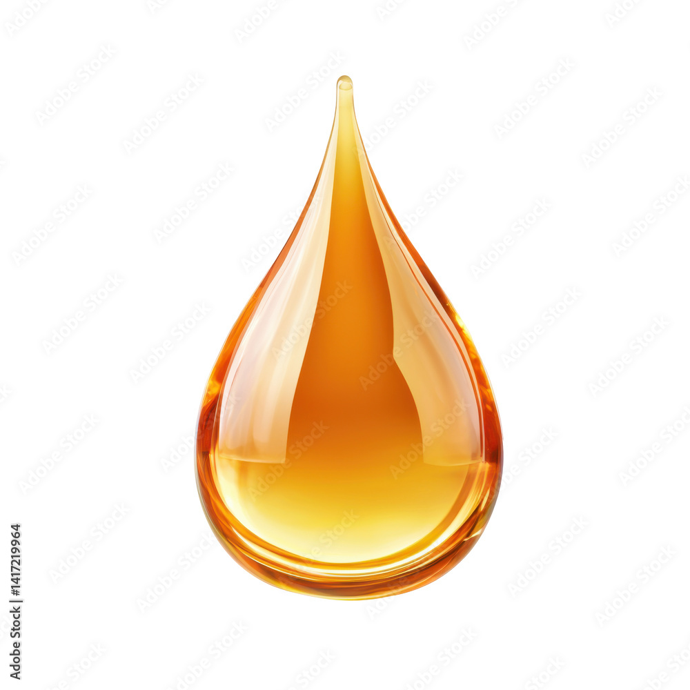 Golden liquid drop isolated on PNG transparent background, cut out Golden liquid drop isolated on PNG transparent background, cut out
