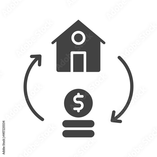 Refinancing icon vector image. Suitable for mobile apps, web apps and print media.