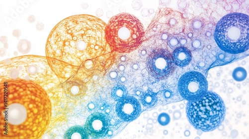 Microscopic view of cellular osmosis labeled hypertonic and hypotonic environments white background photo