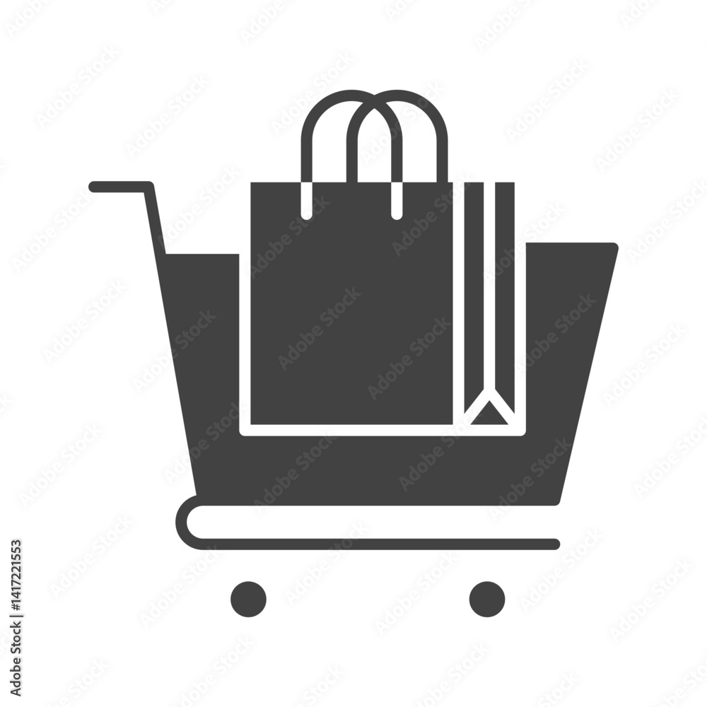 Shopping icon vector image. Suitable for mobile apps, web apps and print media. Shopping icon vector image. Suitable for mobile apps, web apps and print media.