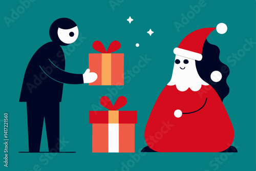 santa claus with gifts