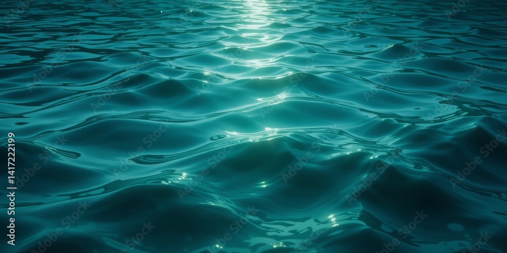 Obraz premium Teal Water Surface Texture