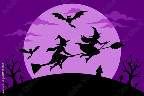 halloween background with bats