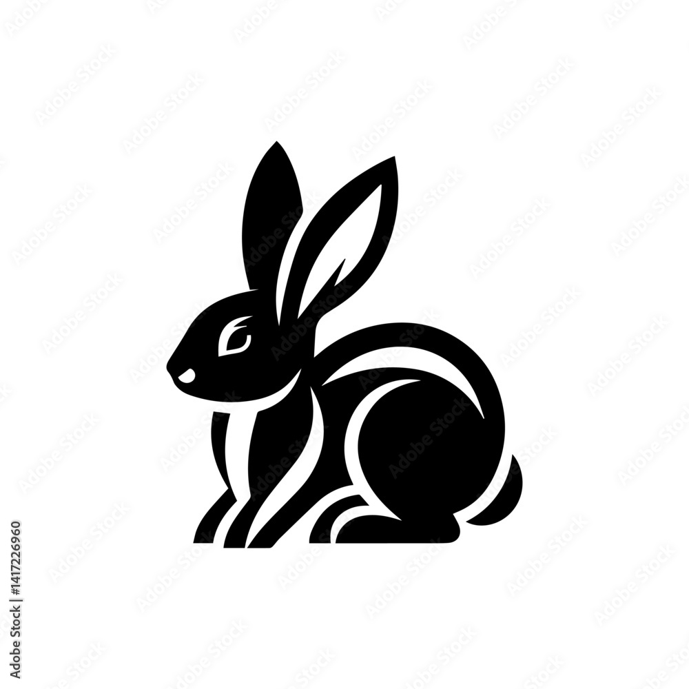 Cute Bunny Icon: A simple line drawing of a rabbit, evoking feelings of playfulness, innocence, and springtime. Perfect for children's illustrations, pet care websites, and social media posts. Cute Bunny Icon: A simple line drawing of a rabbit, evoking feelings of playfulness, innocence, and springtime. Perfect for children's illustrations, pet care websites, and social media posts.