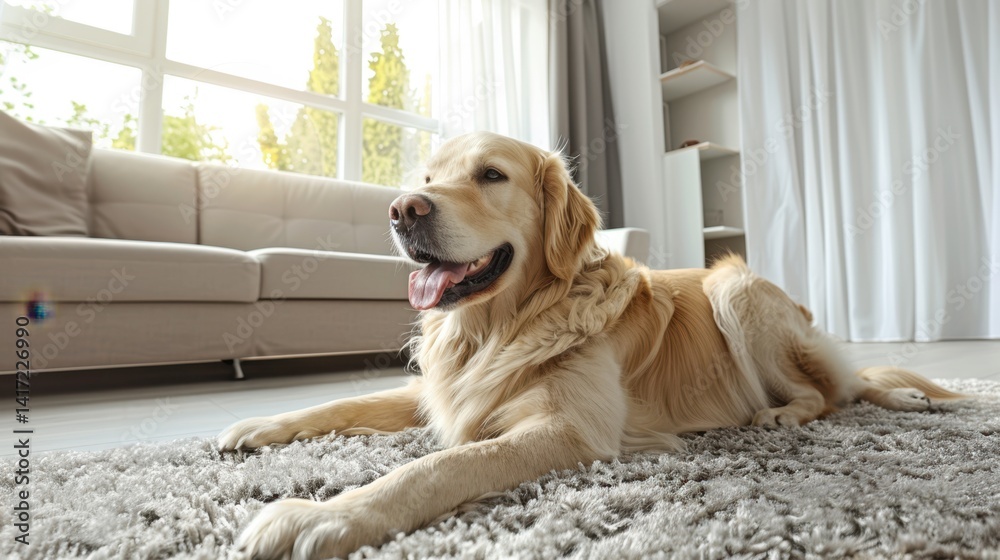 The Golden Retriever on Carpet The Golden Retriever on Carpet