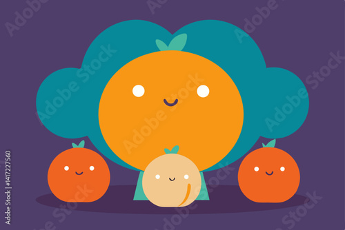 vector illustration of an orange fruit