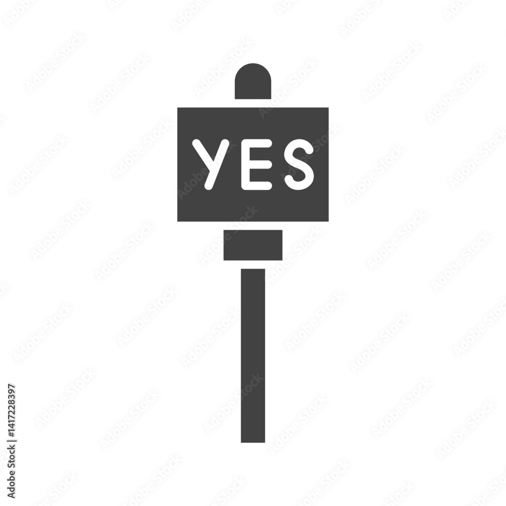 Yes Banner icon vector image. Suitable for mobile apps, web apps and print media. Yes Banner icon vector image. Suitable for mobile apps, web apps and print media.