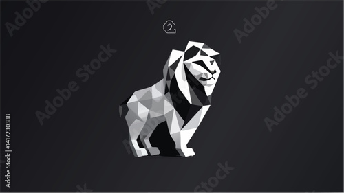 White, low-poly lion stands out against the dark background, representing file selection in a submission.
