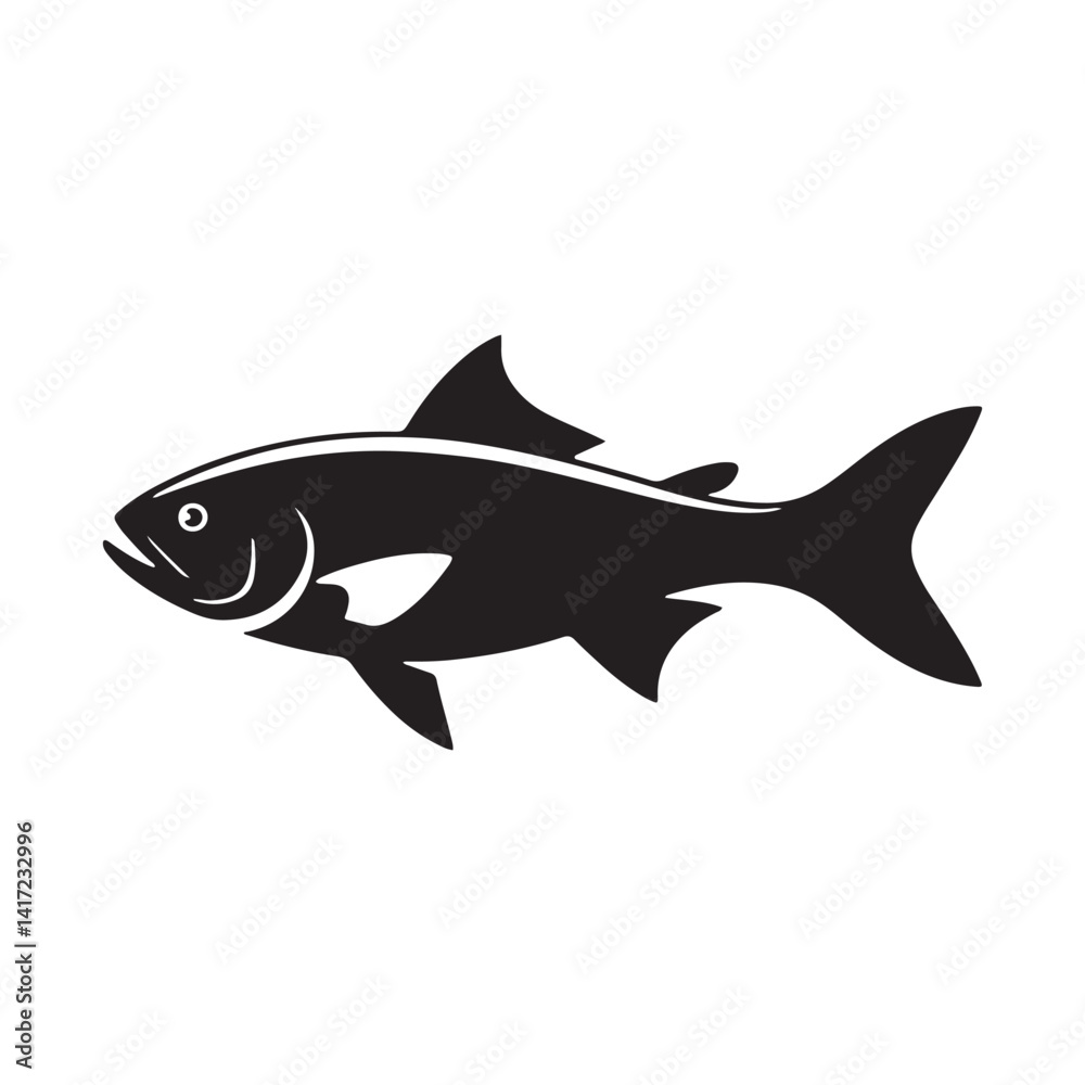 Fish icon vector black silhouette. Fish icons. Vector illustration eps 10 Fish icon vector black silhouette. Fish icons. Vector illustration eps 10