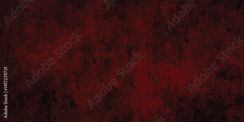 Dirty and Rough Red Painted Wall with Grunge Background


