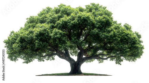 Fototapeta Naklejka Na Ścianę i Meble -  large leafy tree isolated on white background, high-definition, realistic look