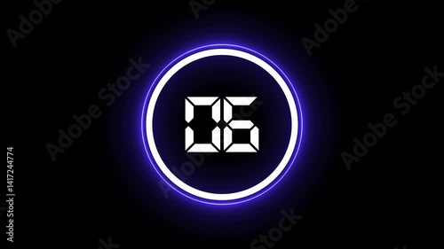 Countdown from 10 to 0 seconds icon animation a digital countdown timer from 10-0 seconds displays a timer counting down seconds.