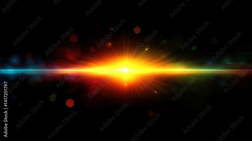 Vibrant Burst of Colorful Light Rays Abstract Background