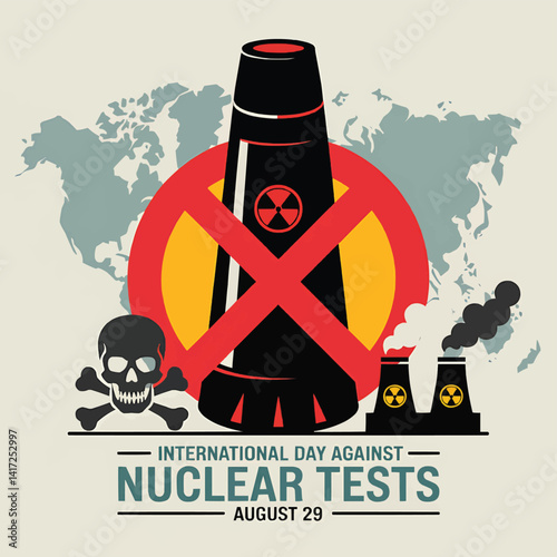 International day against nuclear tests vector illustration for awareness campaign design