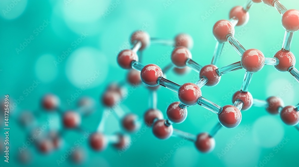 Molecular structure of glucose displayed a teal gradient background Molecular structure of glucose displayed a teal gradient background