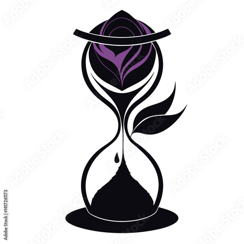 A single-oblivion-bloom-hourglass-isolated