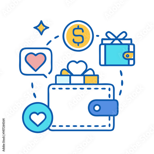 Loyalty program benefits, rewards system, customer value illustration