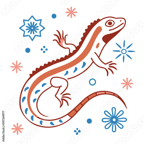 Basilisk lizard icon on wait background. 