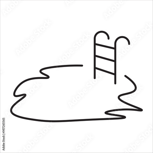 Swimming pool icon in line style