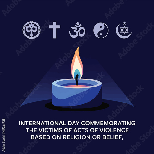 International day commemorating victims of violence based on religion and belief candle light