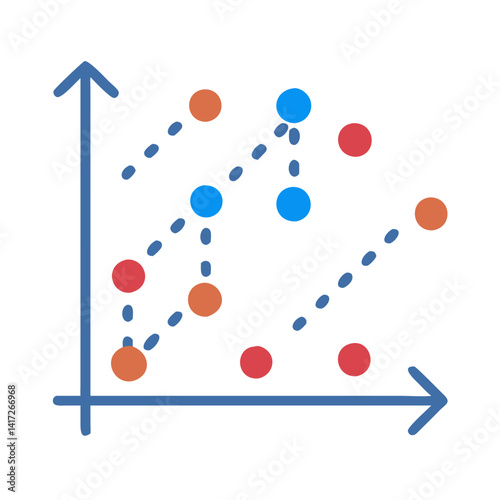 Scatter Plot with Dot Connections on Black Background