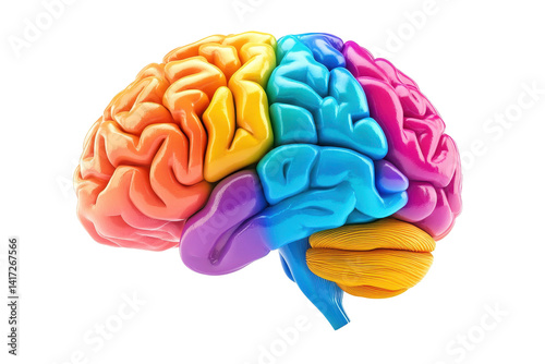 Explore the intricate beauty of a colorful 3D model of the human brain today