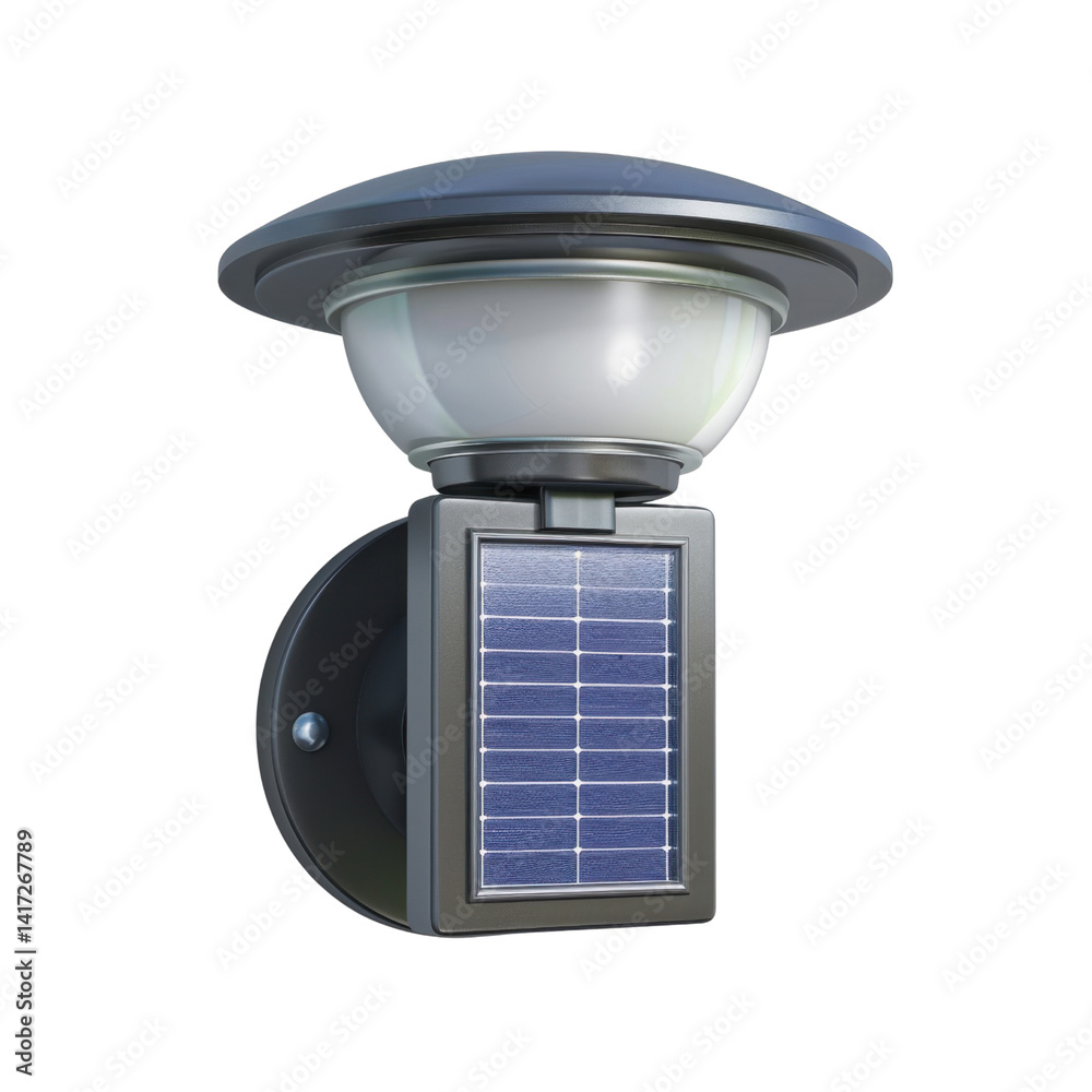 modern solar garden light featuring sleek design with round top and solar panel front. This eco friendly lighting solution is perfect for outdoor spaces, providing illumination while harnessing
