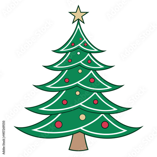 Christmas-tree-full-view-no-text-simple-design-vector. 