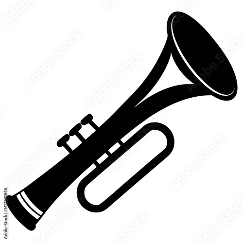 A bugle or trumpet-icon-silhouette-vector 