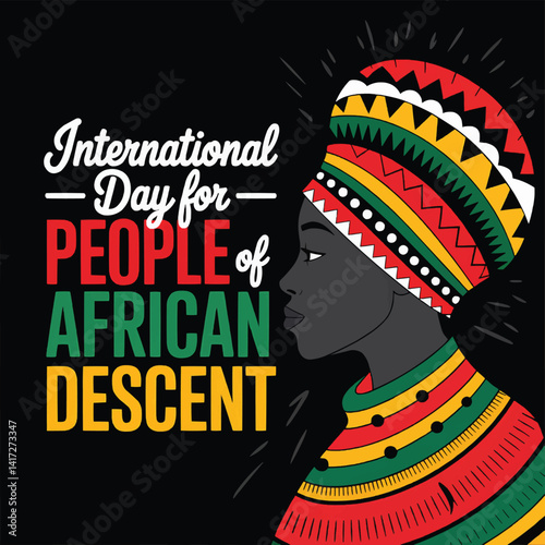 Celebrate international day for people of african descent with cultural image vector art