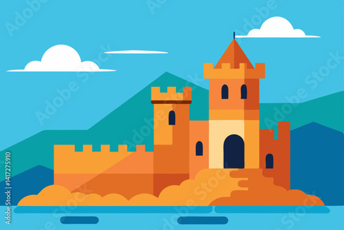 vector illustration of a castle