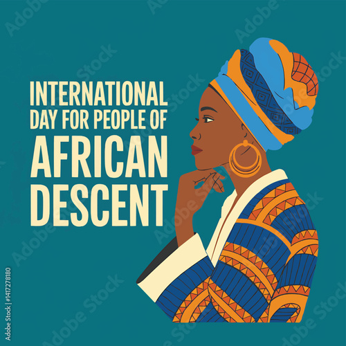 International day for people of african descent celebration african heritage woman art