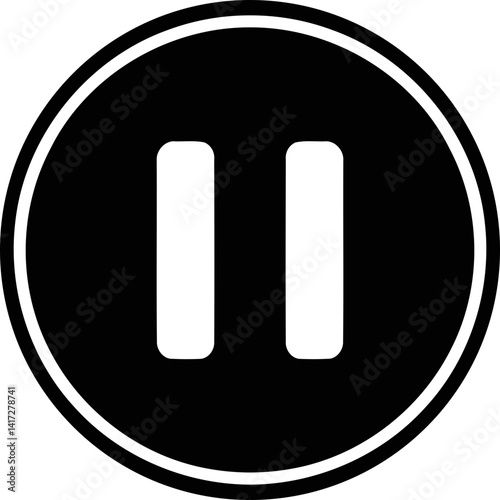 Black Pause Button Icon Transparent Center
White Pause Symbol Black Outline Clear
Media Pause Icon Transparent Vector Black