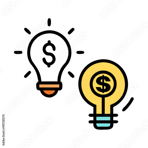 Money idea generation vector on black background graphic