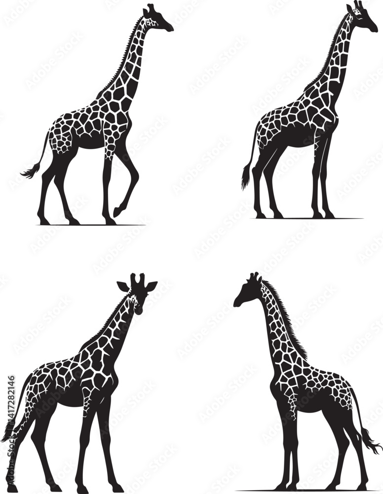Naklejka premium Zuberi Giraffe Vector Illustration – Bold and Friendly Safari Animal Character