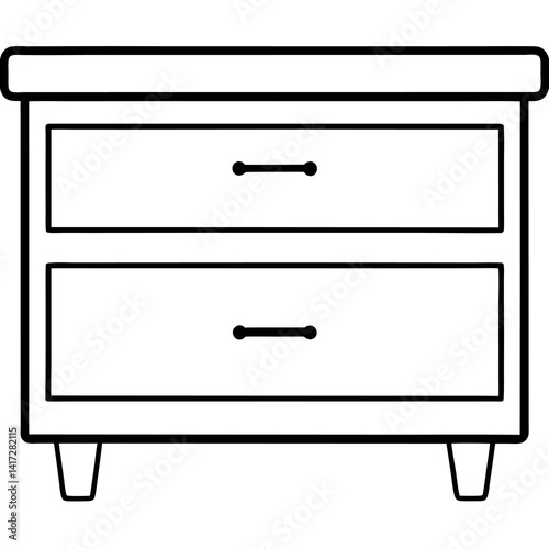 Flat-wall-drawer-furniture-illustration  