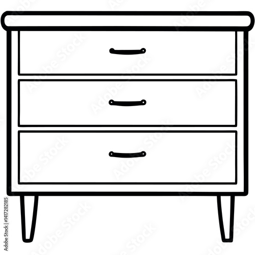 Flat-wall-drawer-furniture-illustration  