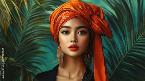 modern indonesian woman in fashionable style