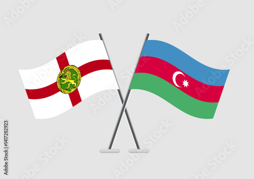 Alderney and Azerbaijan vector flags in minimal crossed composition